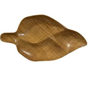 Abaca Grainwood Hand Loomed Fibre Molded Leaf Tray